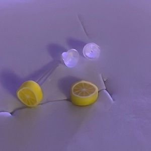 Tiny lemon earrings